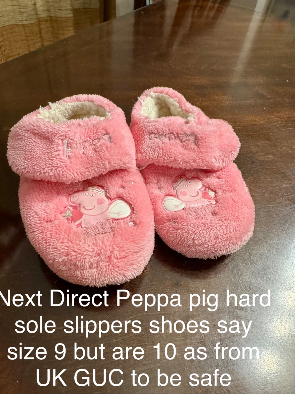 next Pink Peppa Pig Plush Kids Slippers